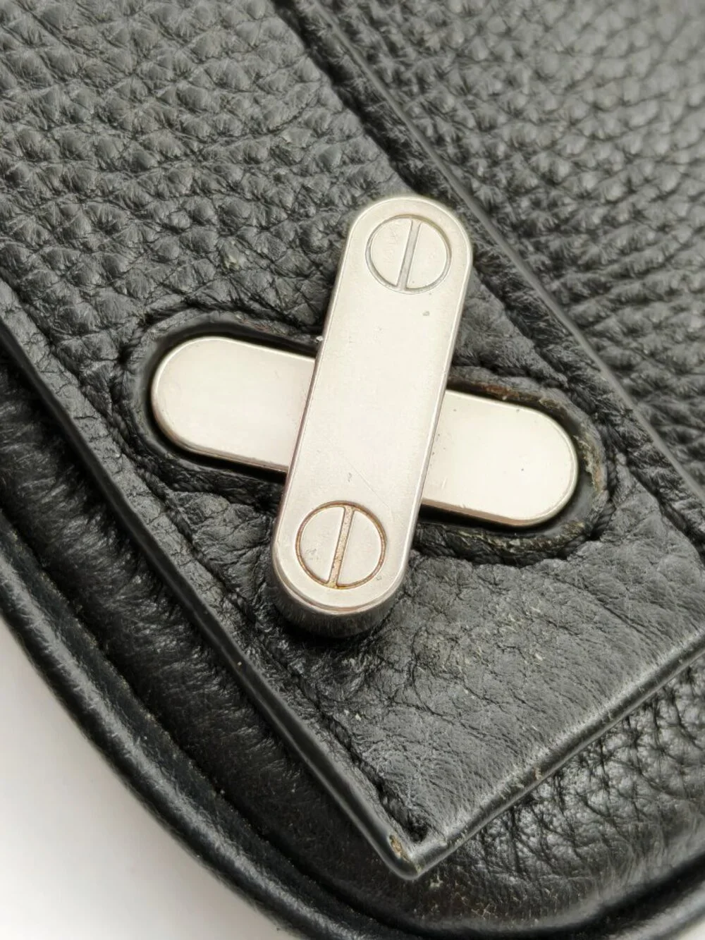 Alexander Wang Black Pebbled Leather Wristlet Pouch Clutch Zip Cosmetic Case